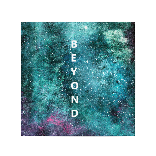 Poster 20x20 cm "Beyond" artboxONE - Typografie,Galaxy - Galaxie,Sterne,Himmel,Sternenhimmel