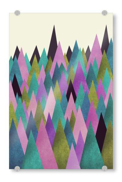 Acrylglasbild "Coloured Forest II" artboxONE - Geometrie - Wald,Tannen,Dreieck