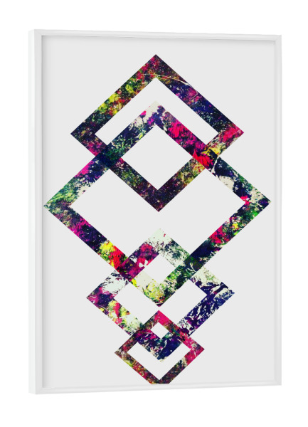 Poster mit weißem Rahmen "Coloured Geo" artboxONE - Geometrie - Formen,Viereck,Geo