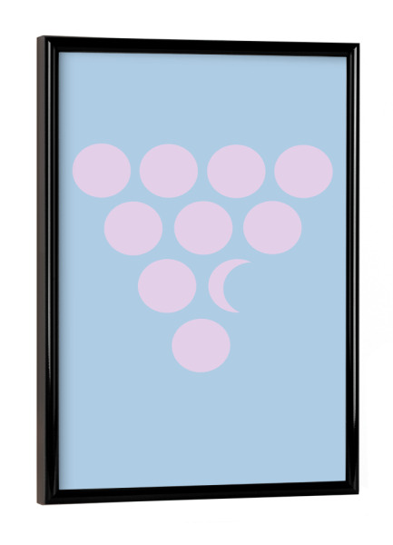 Poster mit schwarzem Rahmen "Dot Moon" artboxONE - Geometrie - Mond,Moon,Kreis,Pantone,Formen
