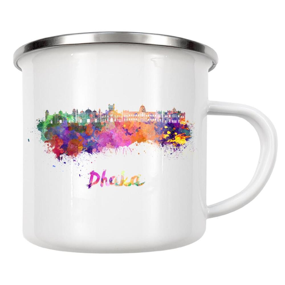 Emaille Tasse "DHAKA skyline in watercolor-b" artboxONE - Städte,Abstrakt,Architektur