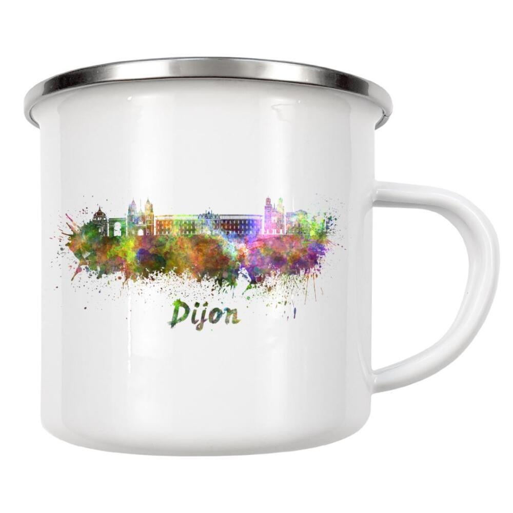 Emaille Tasse "DIJON skyline in watercolor-b" artboxONE - Städte,Abstrakt,Architektur