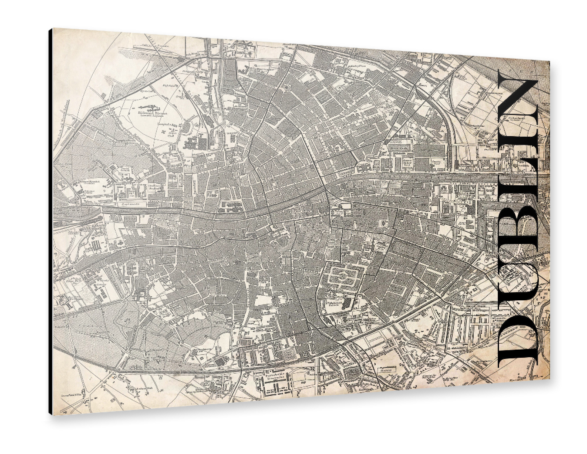 Alu-Dibond "Retro Map Dublin Grunge" 75x50 cm artboxONE