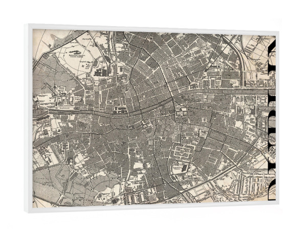 Poster mit weißem Rahmen "Retro Map Dublin Grunge" artboxONE - Typografie,Retro,Weltkarten,Städte / Weitere,Kartografie