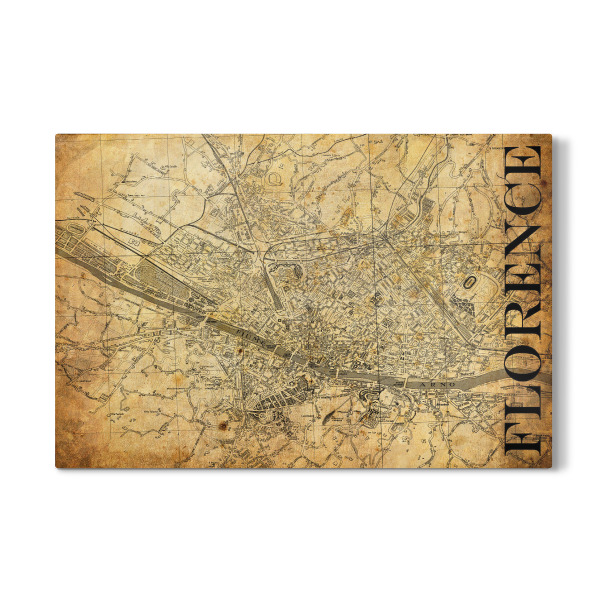 Galerie-Print "Retro Map Florence Sepia" 30x20 cm artboxONE