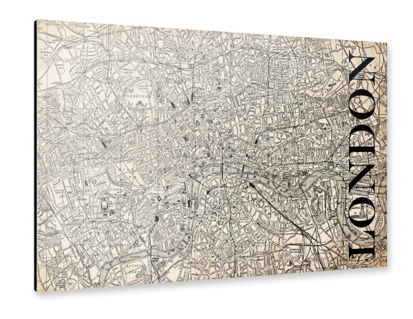 Alu-Dibond "Retro Map London Grunge" 30x20 cm artboxONE