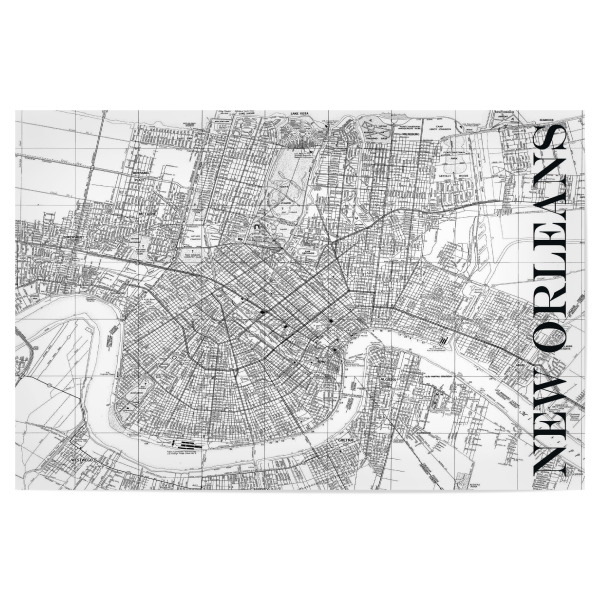 Poster 30x20 cm "Retro Map New Orleans Black" artboxONE - Typografie,Schwarzweiß,Retro,Weltkarten,Kartografie