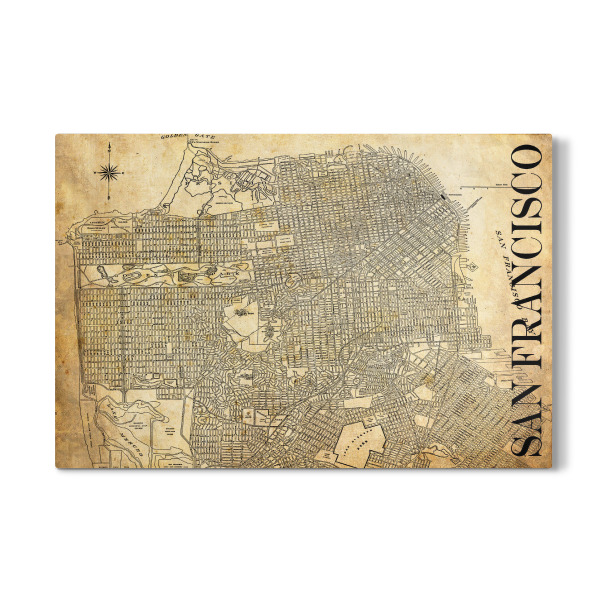 Galerie-Print "Retro Map San Francisco Sepia" 30x20 cm artboxONE