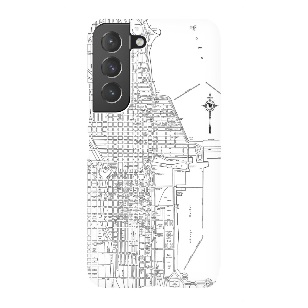 Samsung Galaxy "Retro Map Chicago Black" Premium-Case Handyhülle artboxONE