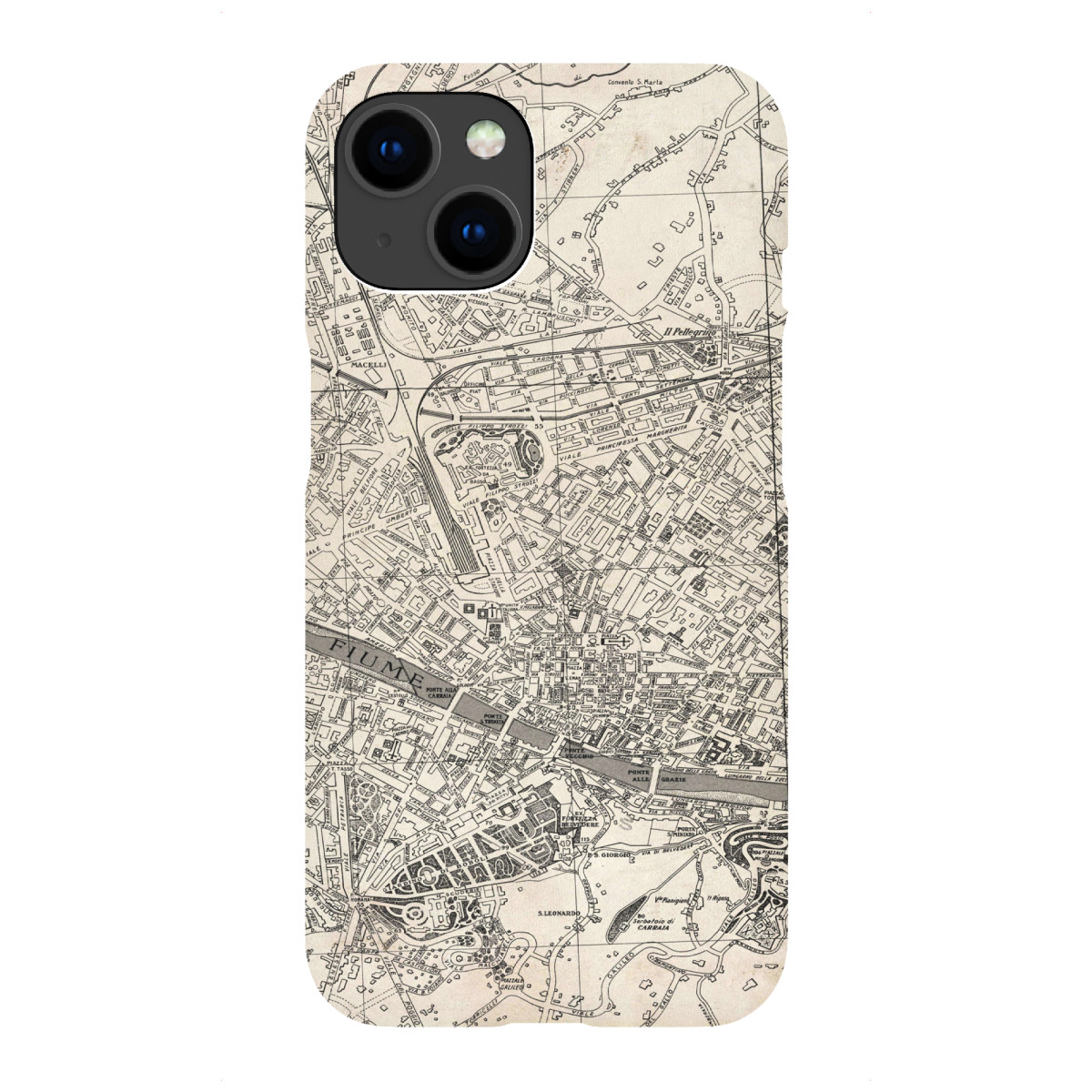 "Retro Map Florence Grunge"für iPhone - Premium-Case Handyhülle artboxONE