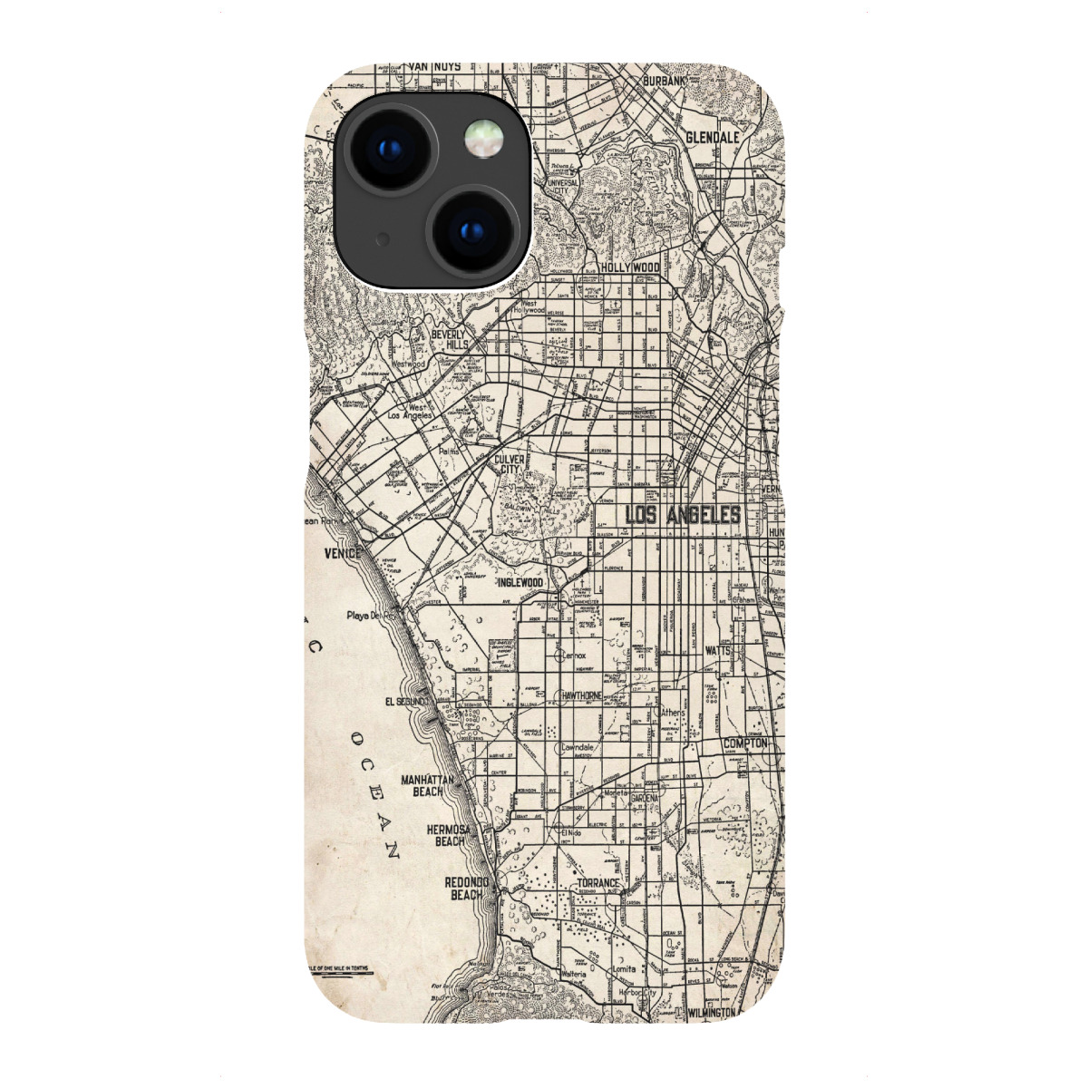 "Retro Map Los Angeles Grunge"für iPhone - Premium-Case Handyhülle artboxONE