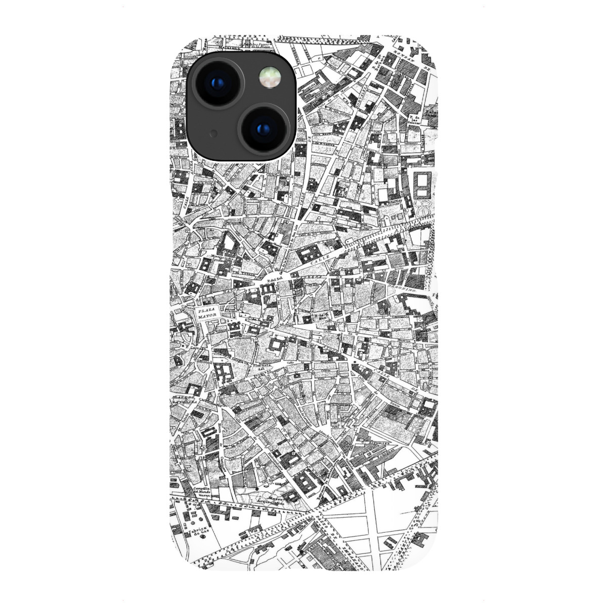"Retro Map Madrid Black"für iPhone - Premium-Case Handyhülle artboxONE