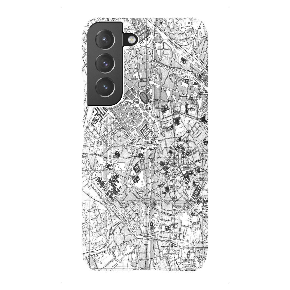 Samsung Galaxy "Retro Map Milan Black" Premium-Case Handyhülle artboxONE