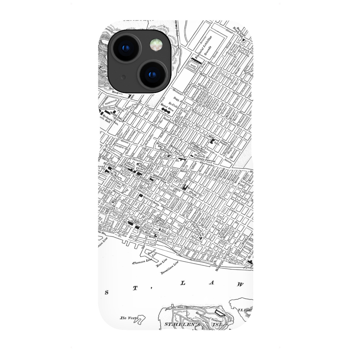 iPhone "Retro Map Montreal Black" Premium-Case Handyhülle artboxONE