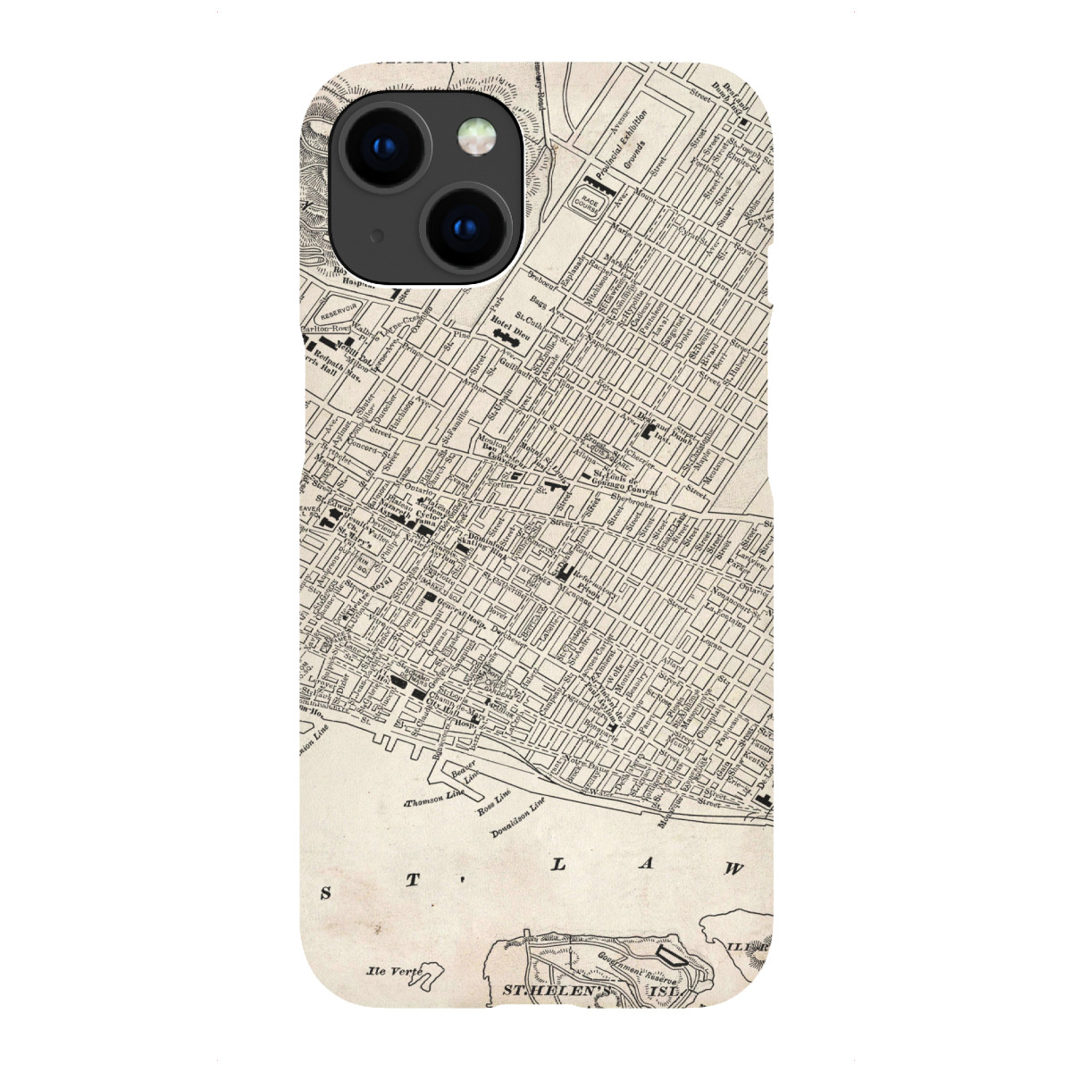 iPhone "Retro Map Montreal Grunge" Premium-Case Handyhülle artboxONE