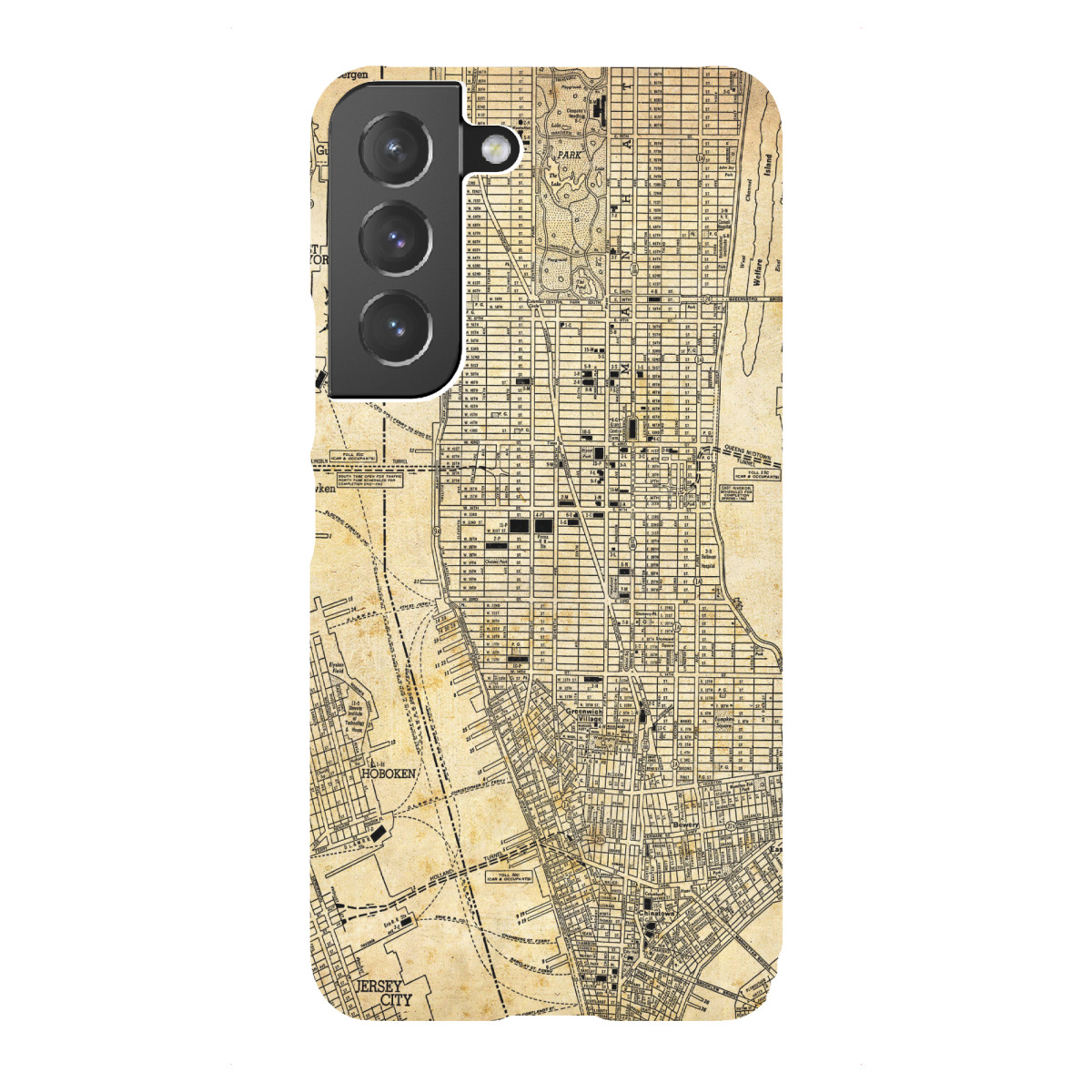 "Retro Map New York Sepia"für Samsung Galaxy - Premium-Case Handyhülle artboxONE