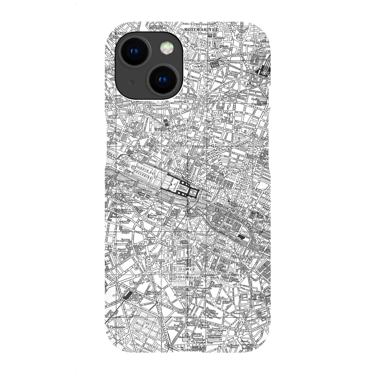 iPhone "Retro Map Paris Black" Premium-Case Handyhülle artboxONE