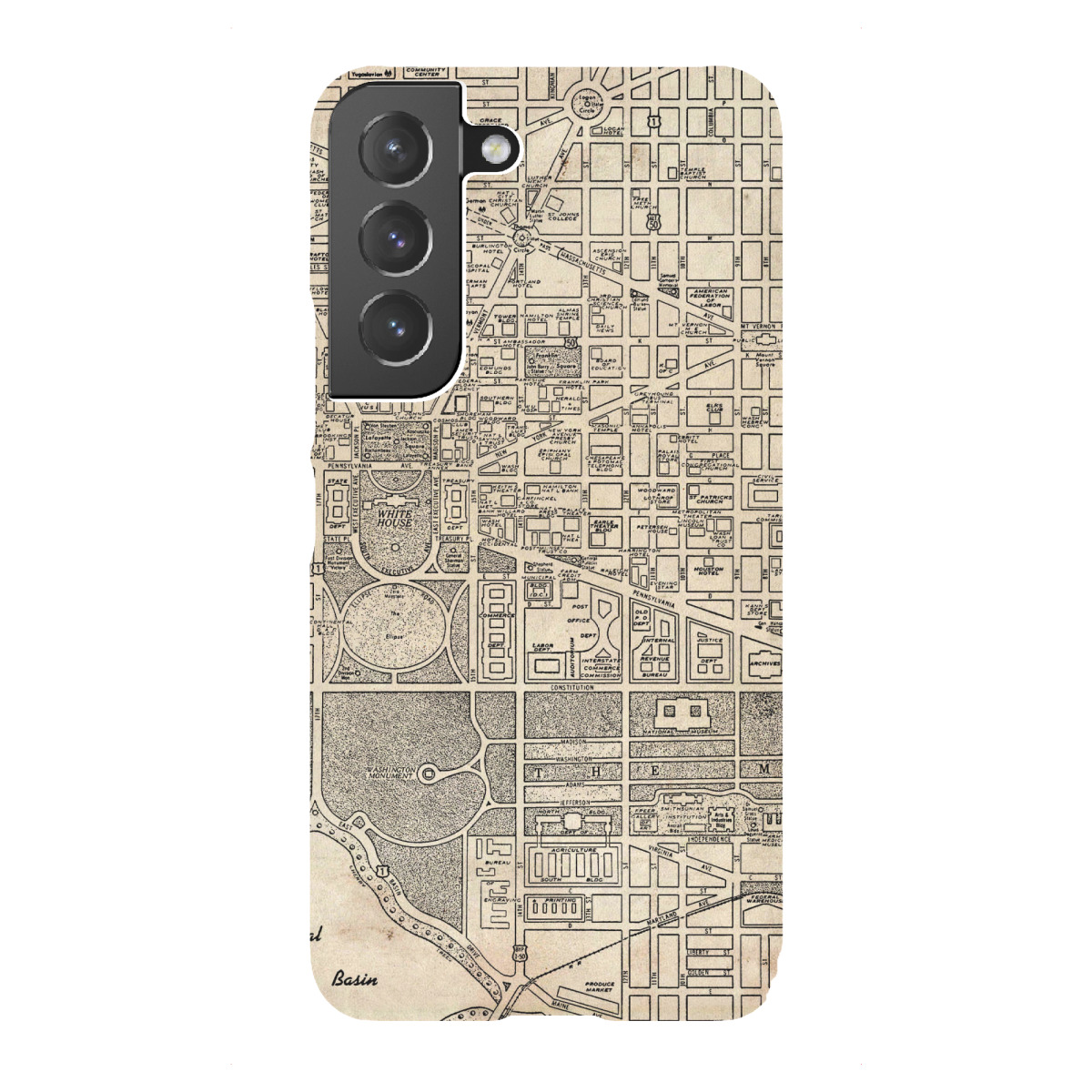 Samsung Galaxy "Retro Map Washington Sepia" Premium-Case Handyhülle artboxONE