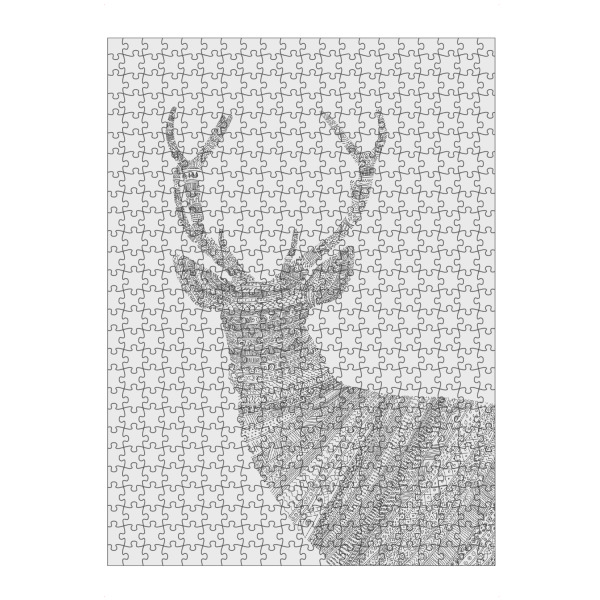 artboxONE Puzzle "Grey Stag" artboxONE - Tiere,Schwarzweiß,Illustration - Stag,Hirsch,Geweih,Abstrakt,Bw - Bild Stag