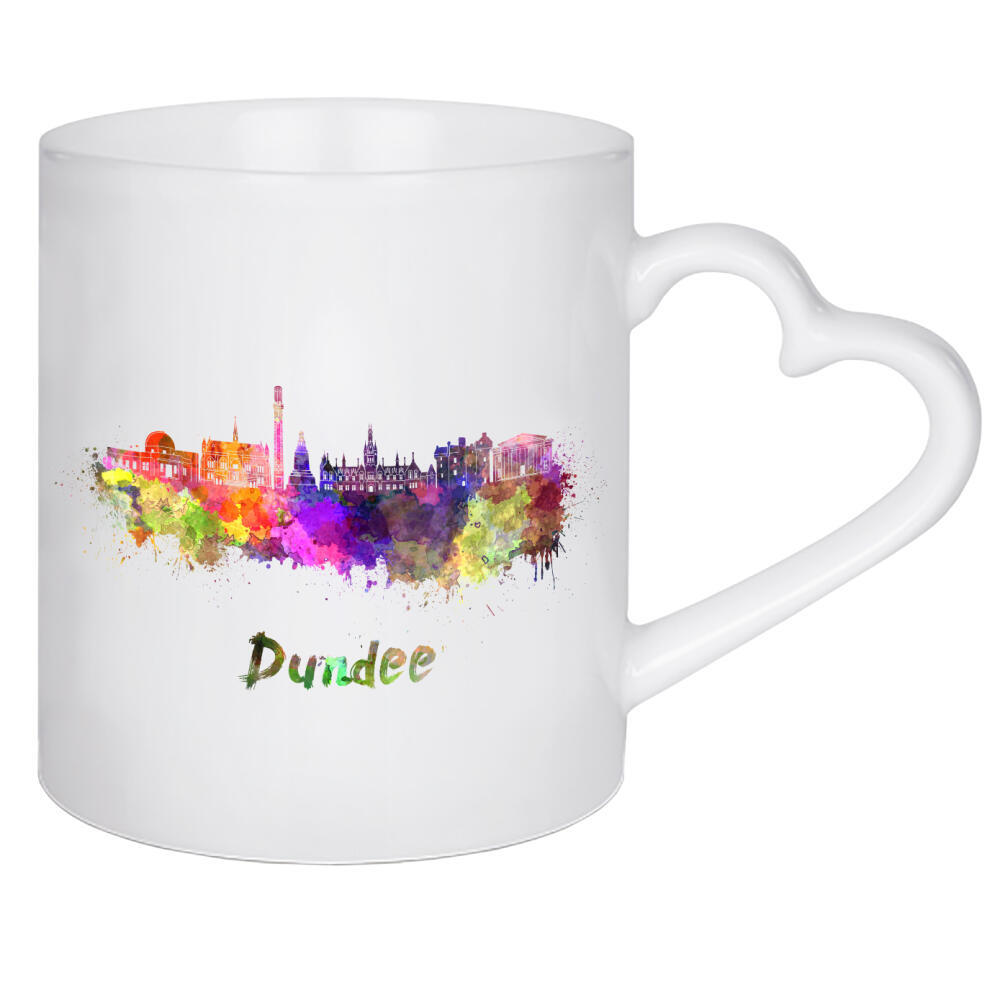 Herztasse "DUNDEE skyline in watercolor-b" artboxONE - Städte,Abstrakt,Architektur