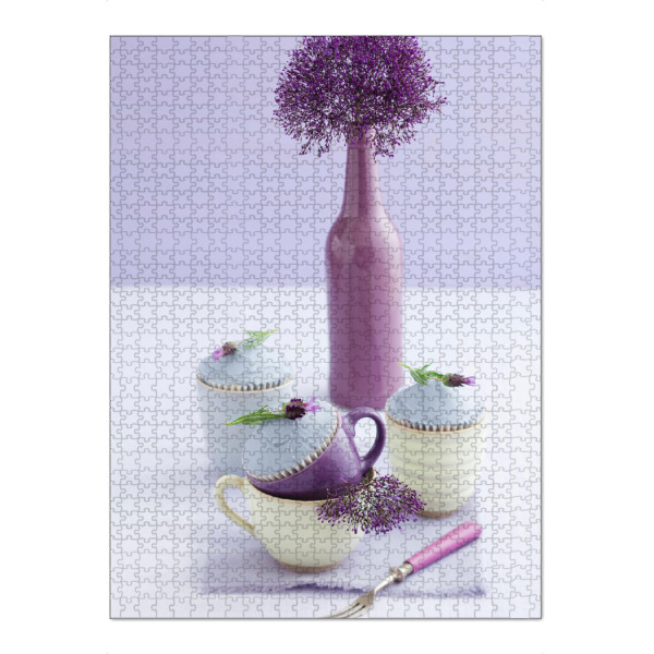 Puzzle Ravensburger "Purple Vase" artboxONE - Rock the kitchen,Essen & Trinken,Pastell - Cupcake,Essen,Muffin,Tasse,Tassen,Vasen,Blume