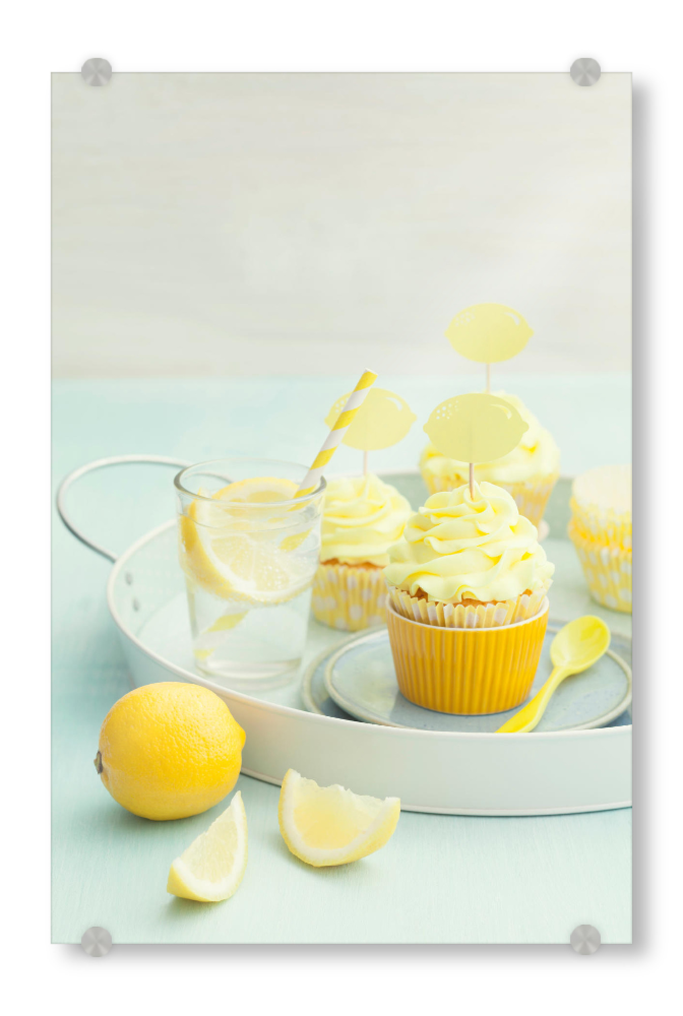 Acrylglasbild "Cupcakes Lemon" artboxONE - Rock the kitchen,Essen & Trinken,Pastell - Cupcake,Essen,Muffin,Zitrone,Lemon