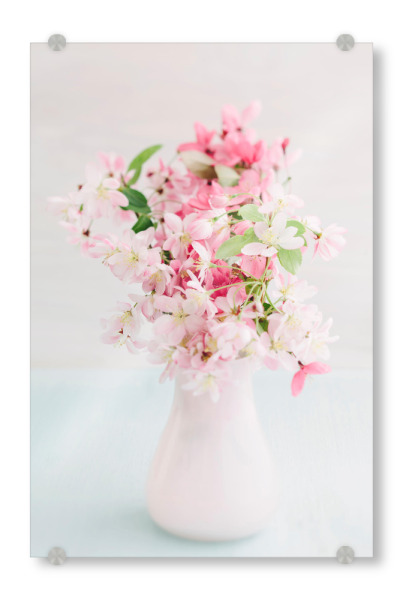 Acrylglasbild "Pink Bouquet" artboxONE - Floral,Romantik,Pastell - Blume,Vase,Flower,Flowers