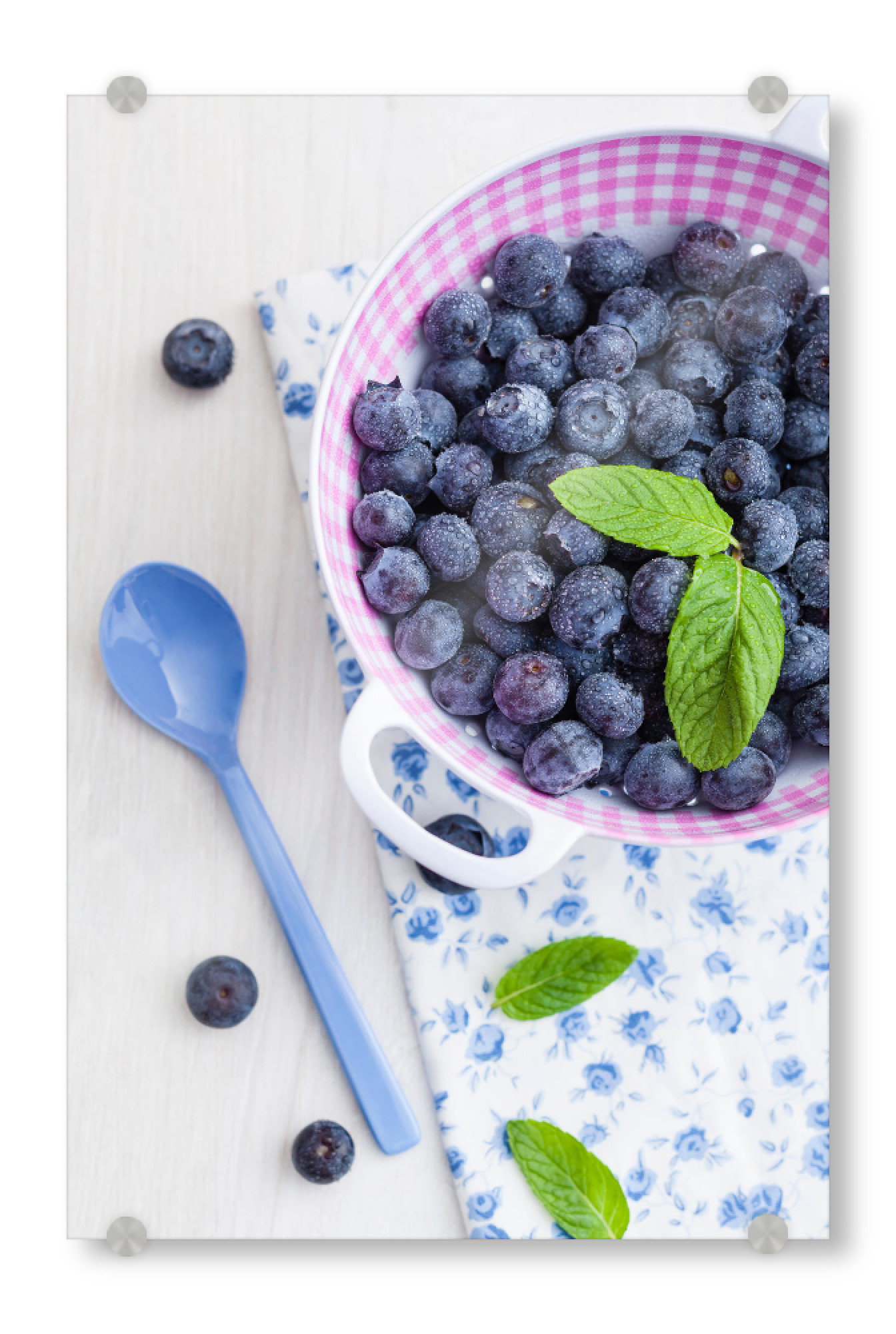 Acrylglasbild "Blueberry Bowl" artboxONE - Rock the kitchen,Essen & Trinken,Pastell - Blaubeeren,Blaubeere,Obst,Obst