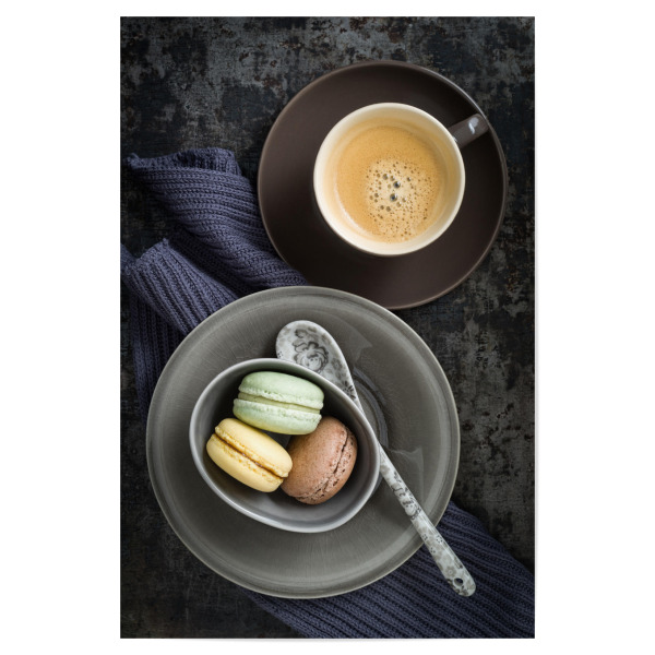Poster "Coffee and Macarons" artboxONE - Rock the kitchen,Essen & Trinken - Kaffee,Kaffee