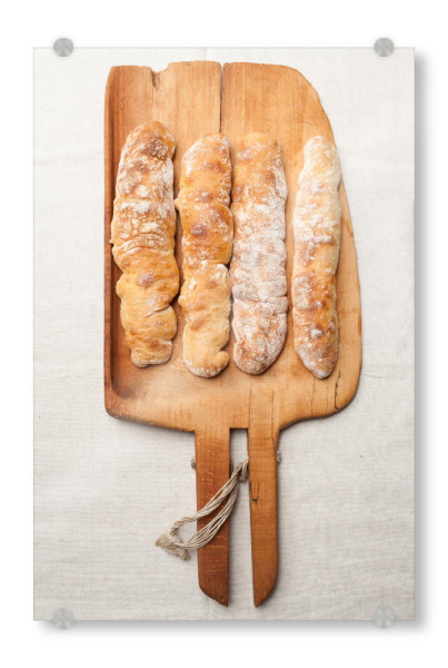 Acrylglasbild "Fresh Bread" artboxONE - Rock the kitchen,Essen & Trinken - Brot,Brot,Holz,Holz