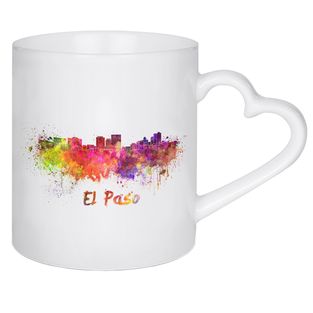 Herztasse "EL PASO skyline in watercolor" artboxONE - Städte,Abstrakt,Architektur