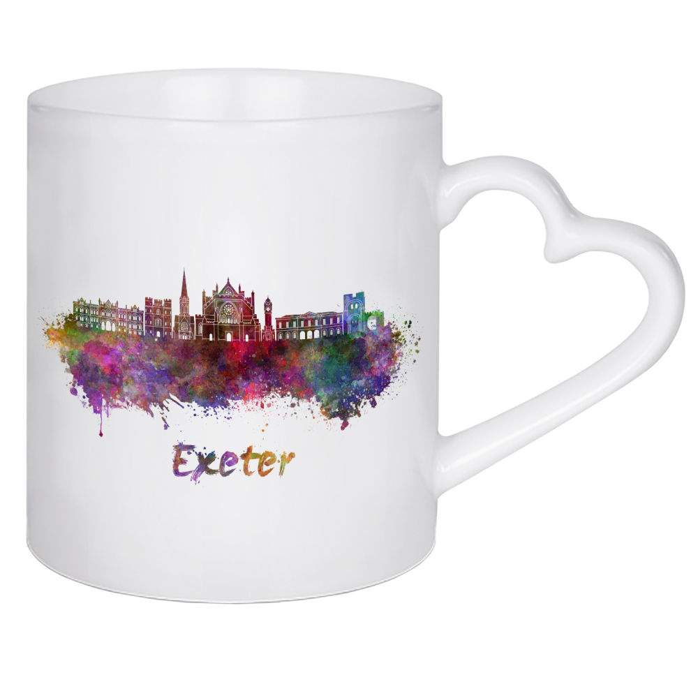 Herztasse "EXETER skyline in watercolor-b" artboxONE - Städte,Abstrakt,Architektur