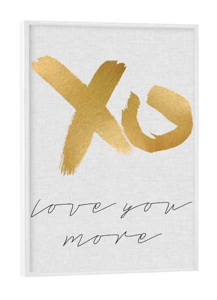 Poster mit weißem Rahmen "Love You More 2" artboxONE - Typografie,Liebe