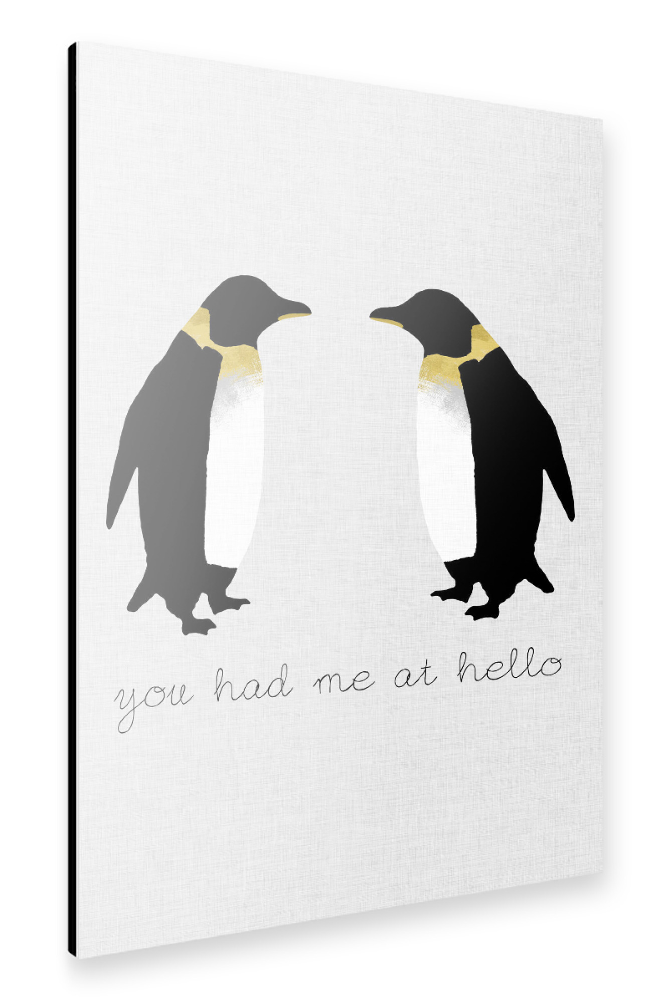 Alu-Dibond "Penguin Hello" 75x50 cm artboxONE
