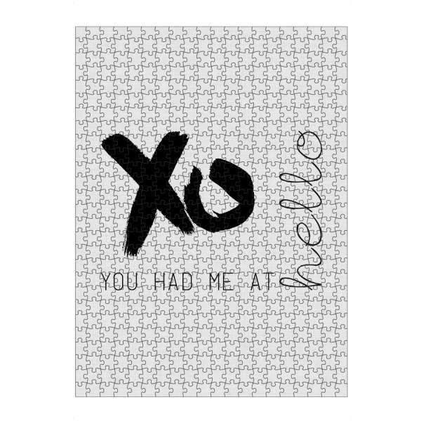 Puzzle Ravensburger "Hello XO" artboxONE - Typografie,Schwarzweiß,Liebe,Lustig