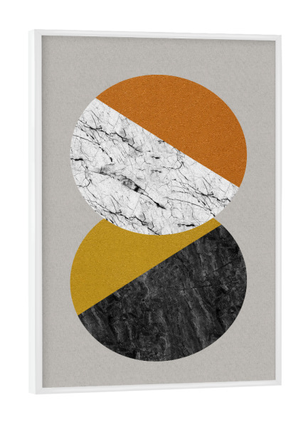 Poster mit weißem Rahmen "Marble Twin Circles" artboxONE - Abstrakt,Geometrie,Marmor