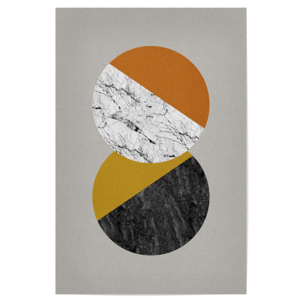Poster 30x20 cm "Marble Twin Circles" artboxONE - Abstrakt,Geometrie,Marmor