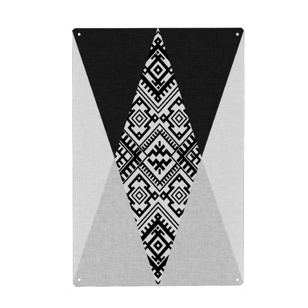 Metall Poster "Pattern Rectangle" artboxONE - Schwarzweiß,Geometrie