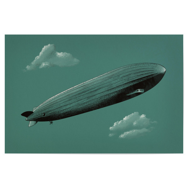 Poster 30x20 cm "Zeppelin" artboxONE - Illustration,Retro - Zeppelin,Himmel,Wolken