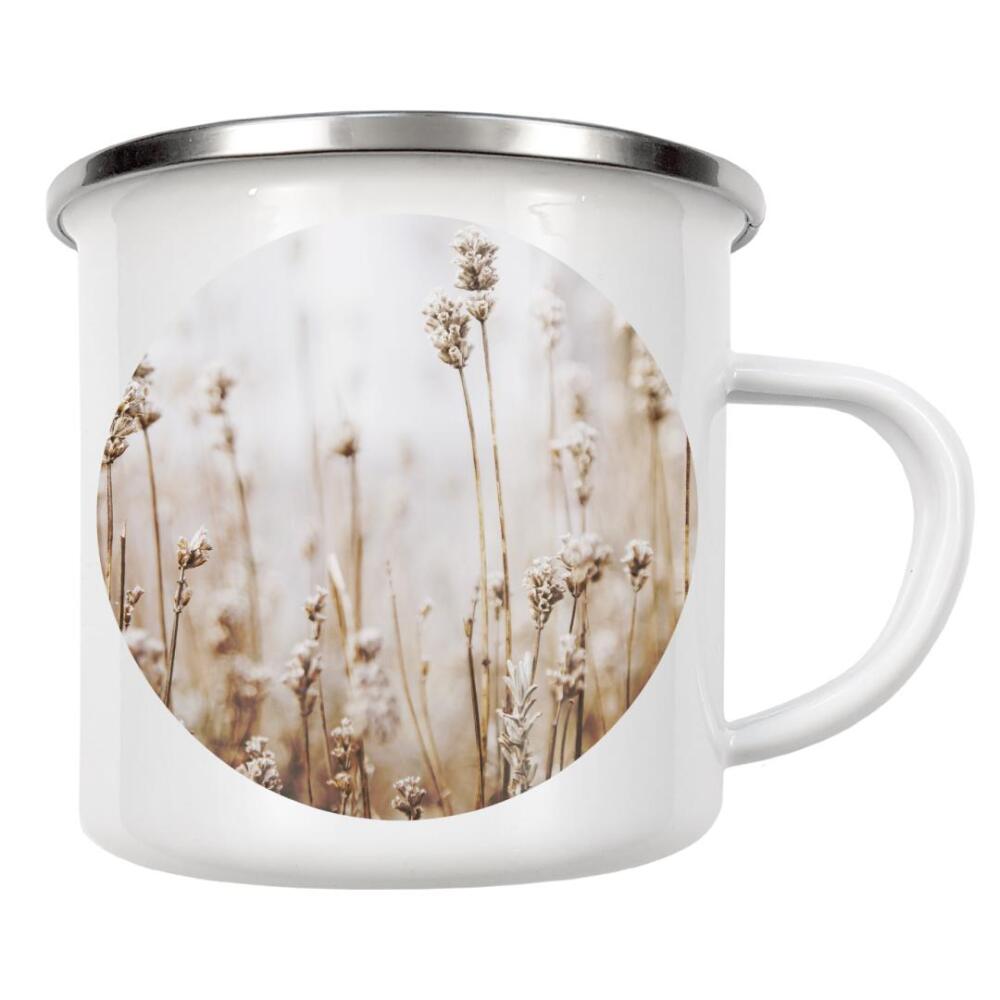 Emaille Tasse "Dried Grass" artboxONE - Natur,Floral - Plant,Botanical,Floral,Minimalist,Pampas,Gras,Pflanzen,Leaves,Boho