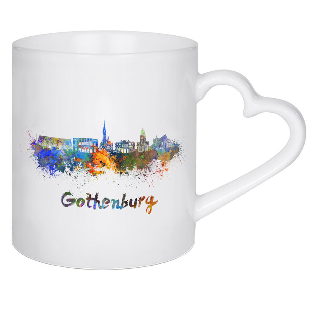 Herztasse "GOTHENBURG skyline in watercolor-b" artboxONE - Städte,Abstrakt,Architektur