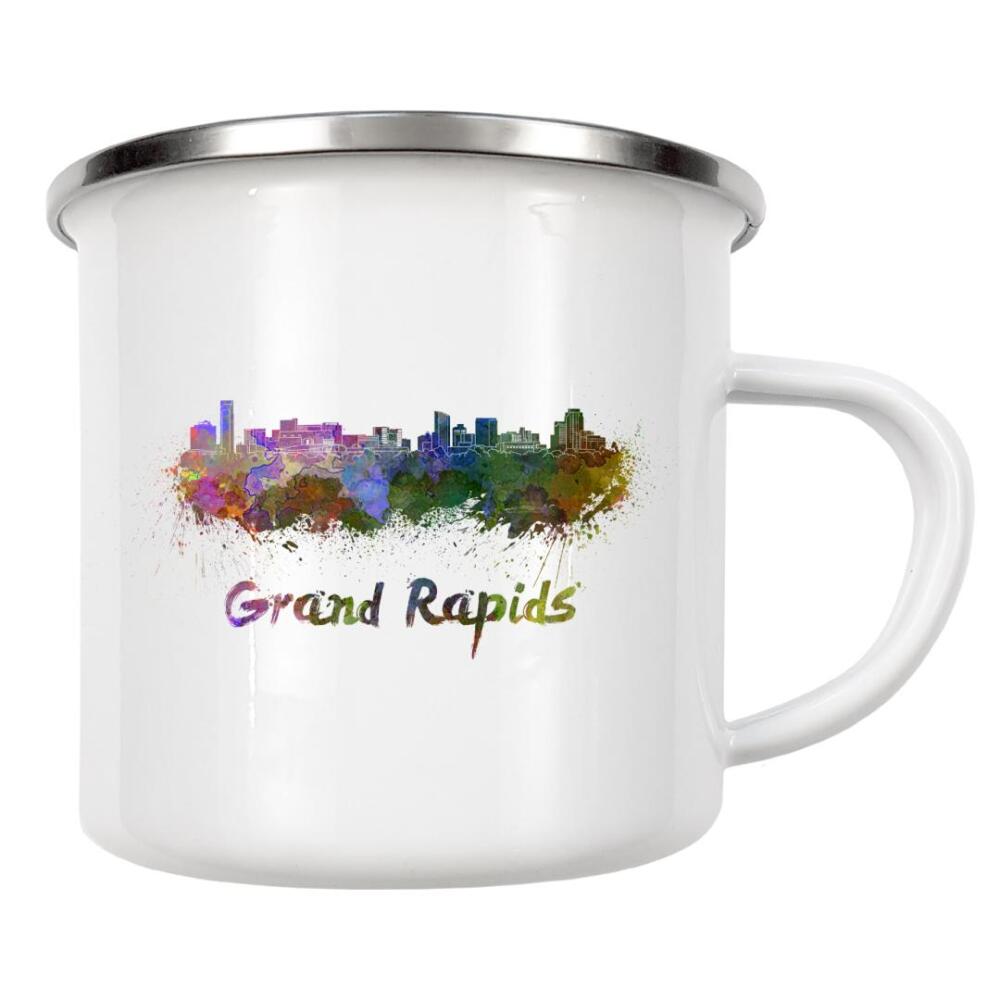 Emaille Tasse "GRAND RAPIDS skyline" artboxONE - Städte,Abstrakt,Architektur