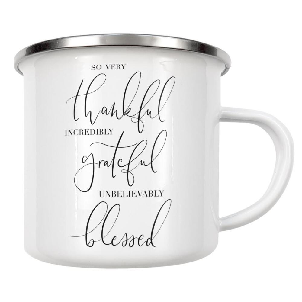 Emaille Tasse "Gratitude Typography" artboxONE - Typografie