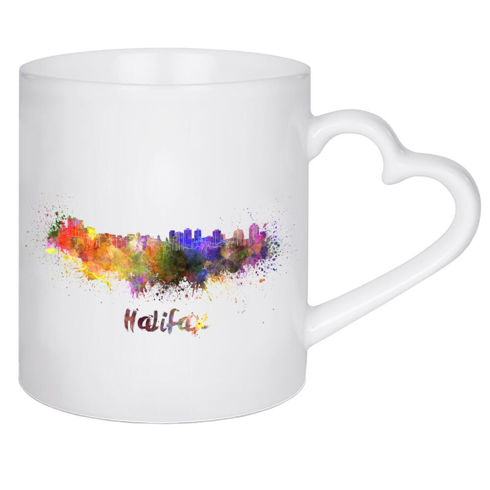 Herztasse "Halifax skyline in watercolor-b" artboxONE - Städte,Abstrakt,Architektur