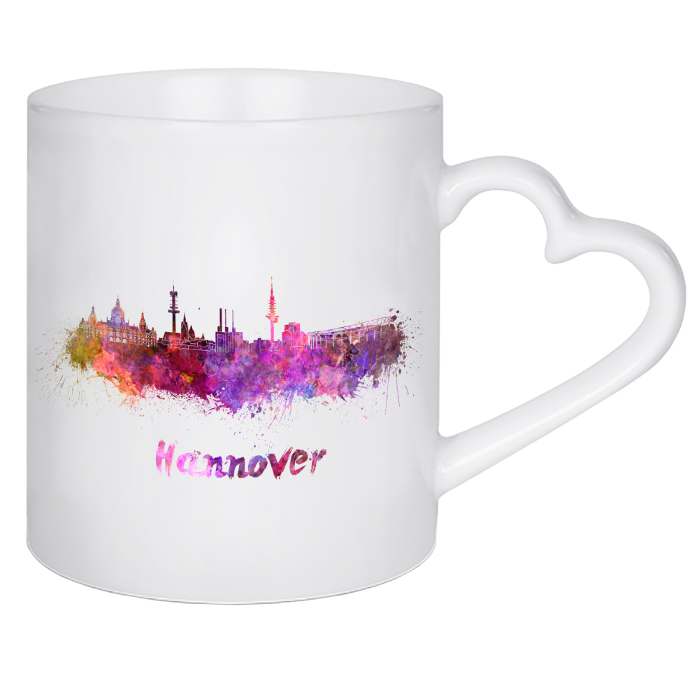 Herztasse "HANNOVER skyline in watercolor-b" artboxONE - Städte,Abstrakt,Architektur