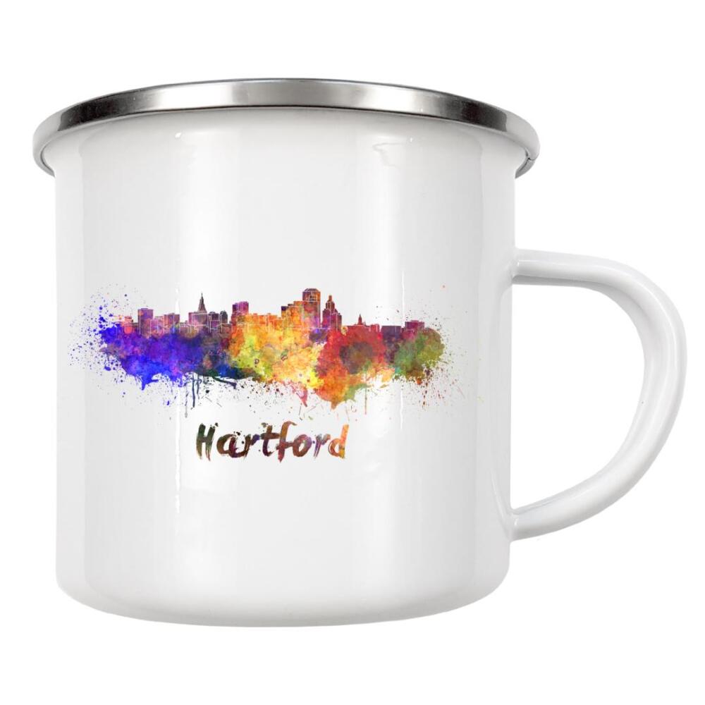 Emaille Tasse "HARTFORD skyline in watercolor" artboxONE - Städte,Abstrakt,Architektur