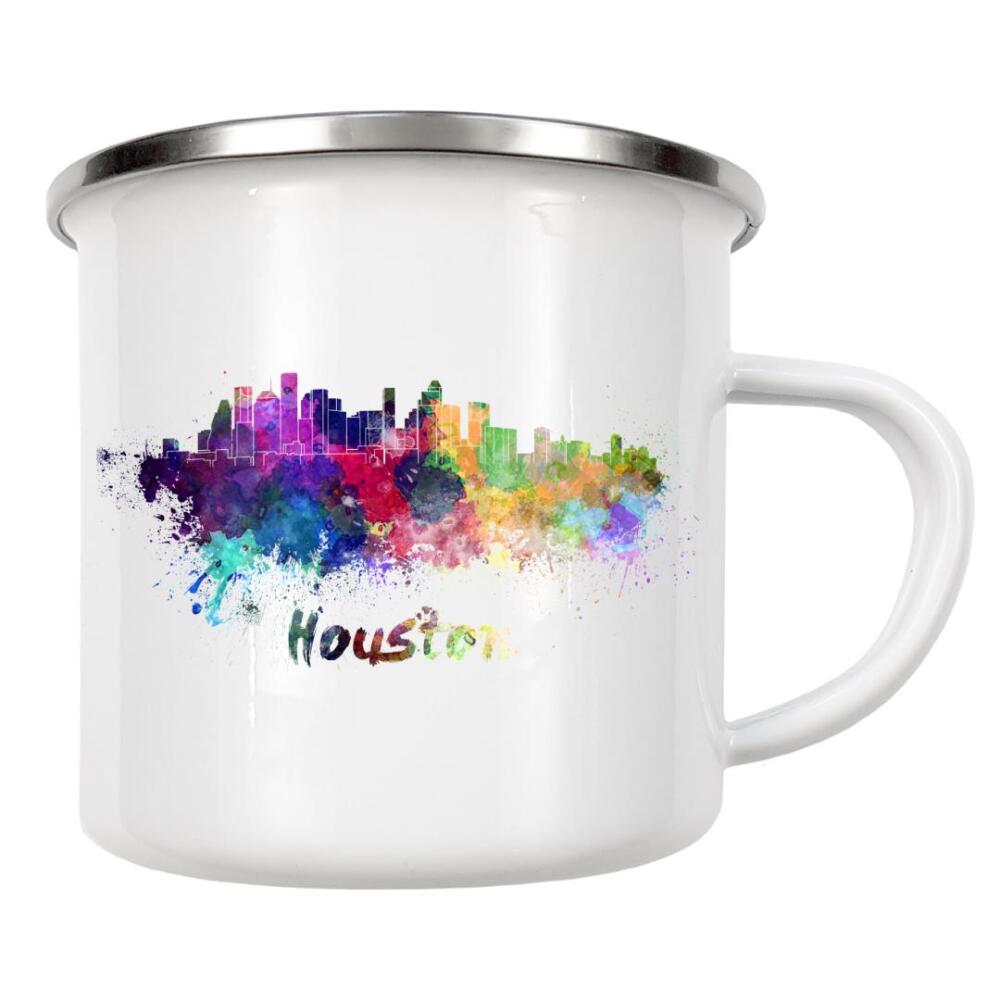 Emaille Tasse "HOUSTON skyline in watercolor-b" artboxONE - Städte,Abstrakt,Architektur
