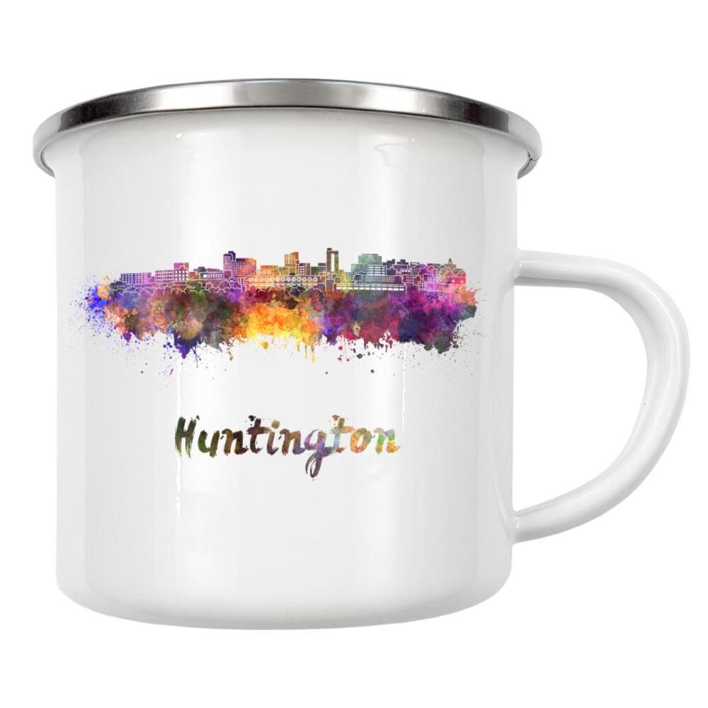 Emaille Tasse "HUNTINGTON skyline-b" artboxONE - Städte,Abstrakt,Architektur