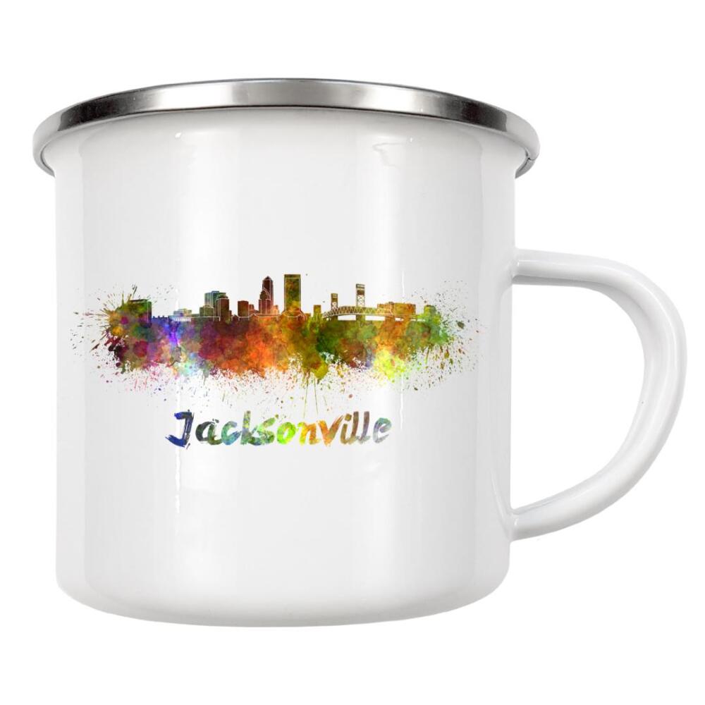 Emaille Tasse "JACKSONVILLE skyline in watercolor" artboxONE - Städte,Abstrakt,Architektur