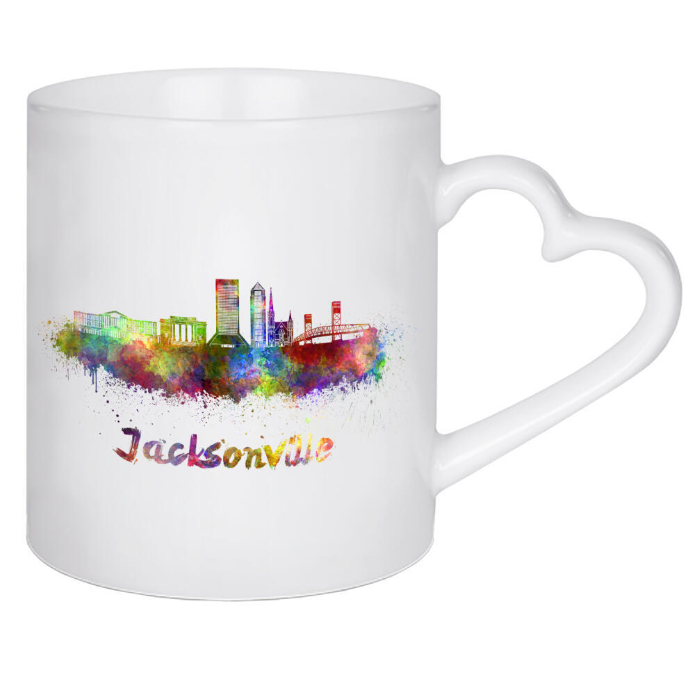 Herztasse "JACKSONVILLE skyline in-b" artboxONE - Städte,Abstrakt,Architektur